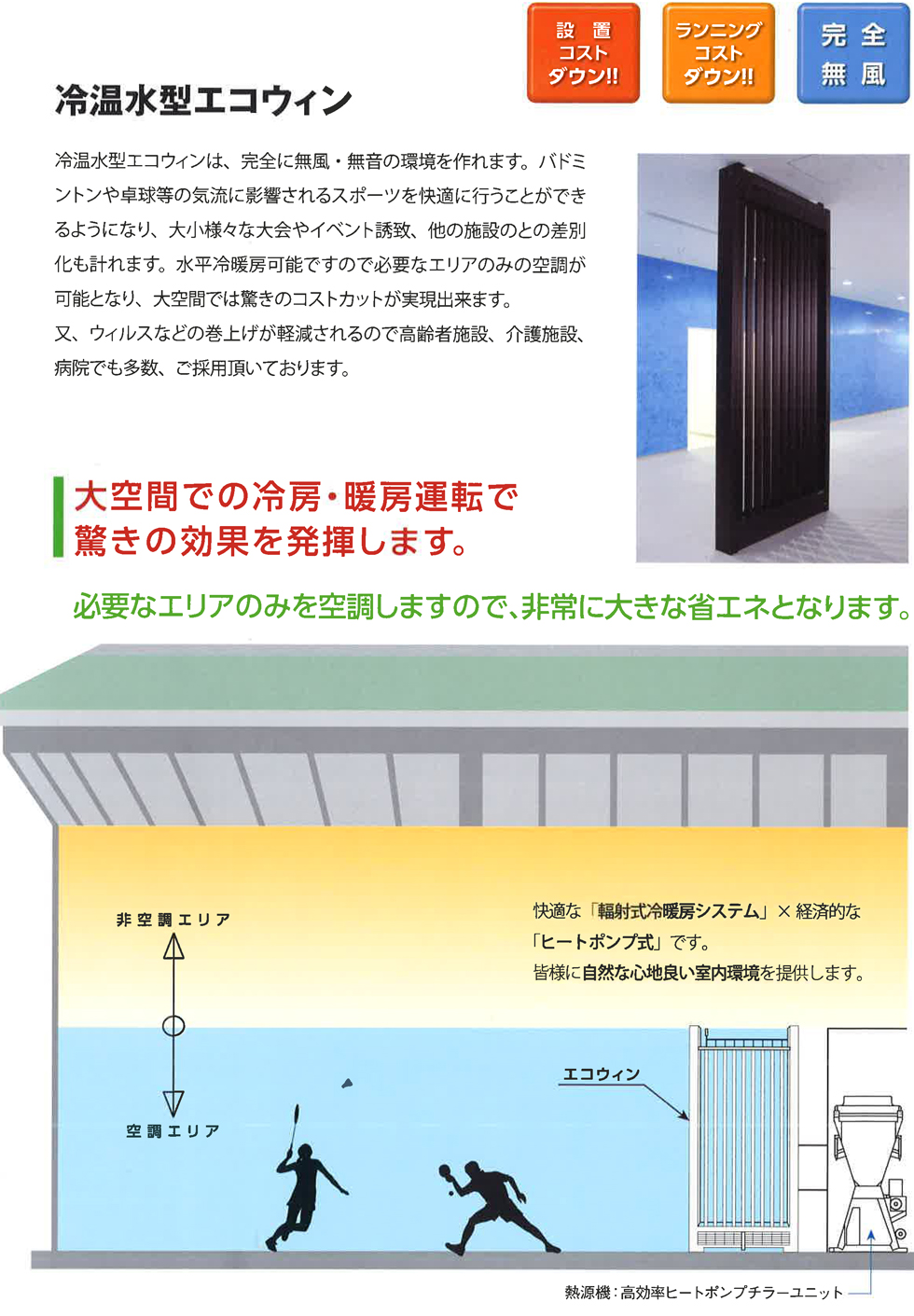輻射式冷暖房装置エコウィン